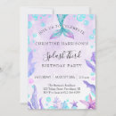 Search for mermaid 3rd birthday invitations Purple