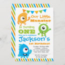 Search for little monster birthday invitations Boys