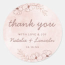 Search for gold pink wedding stickers Thank you