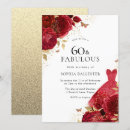 Search for red and gold 60th birthday invitations Floral
