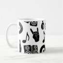 Search for music pattern mugs Black