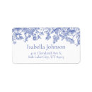 Search for floral bridal return address labels Blue and white