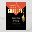 Search for black and orange graduation invitations University