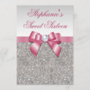 Search for pink and silver sweet 16 invitations For kids