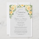 Search for yellow roses funeral invitations Celebration of life