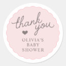 Search for scalloped stickers Pink baby shower