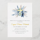 Search for calligraphy christening invitations Gold foil