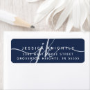 Search for navy blue monogram return address labels Simple minimalist