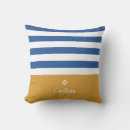 Search for blue and gold striped pillows Chic