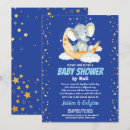 Search for moon and stars baby boy shower invitations Elephant