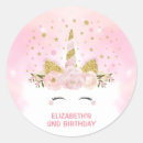 Search for magical unicorn stickers Pink and gold