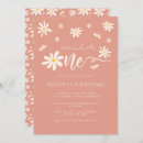 Search for peach 1st birthday invitations Daisy