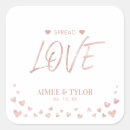 Search for heart thank you wedding stickers Rose gold