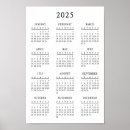 Search for black and white calendar posters Year at a glance