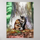 Search for cute tabby cat posters Watercolor