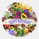 Search for colorful happy birthday stickers Pansy arrangement