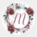Search for christmas monogram stickers Red green