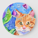 Recherche de grand chat horloges Aquarelle