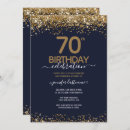 Search for blue 70th birthday invitations Glitter