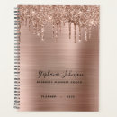 Search for rose gold planners Brushed metal