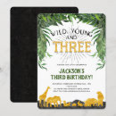 Search for young wild and 3 birthday invitations Animal