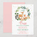 Recherche de woodland 1ans anniversaire invitations Animaux mignons