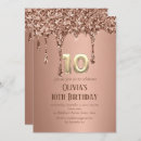 Search for girls 10th birthday invitations Rose gold