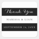 Search for black and white striped wedding stickers Thank you