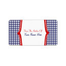 Search for red white and blue return address labels Gingham