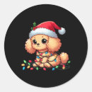 Search for funny poodle stickers Merry christmas