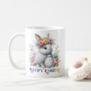 Recherche de lapin heureux tasses Fleurs de printemps