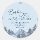 Search for winter baby shower stickers Dusty blue