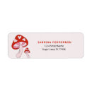 Search for toadstools return address labels Red