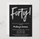 Recherche de black 40th birthday invitations 40 ans