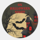 Search for haunted house full moon bats stickers Halloween party