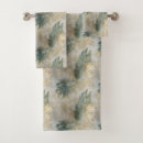 Search for green leaves bath towels Gold