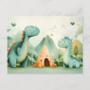 Recherche de dinosaures mignons cartes postales Préhistorique
