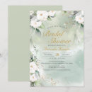 Search for white floral bridal shower invitations Sage green