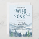 Search for rustic 1st birthday invitations Mountains