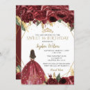 Search for burgundy and gold sweet 16 invitations Watercolor