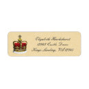 Search for gold crown return address labels Queen