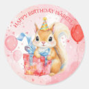 Search for squirrel birthday stickers Pink
