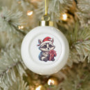Search for raccoon ornaments Santa