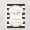 Recherche de rose et noir baptême invitations Croix