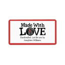 Search for handmade with love return address labels Heart