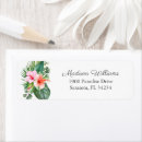 Search for tropical flower return address labels Beach