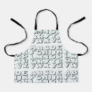 Search for alphabet aprons Black and white