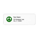 Search for peace symbol return address labels Green