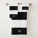 Search for black and white stripes monogram bath towels Modern