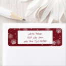 Search for red snowflake return address labels White snowflakes